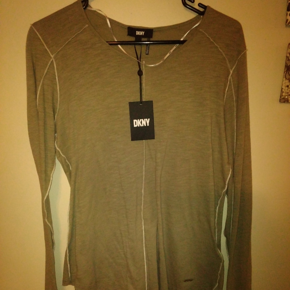 DKNY long sleeve shirt size medium color is Thyme.